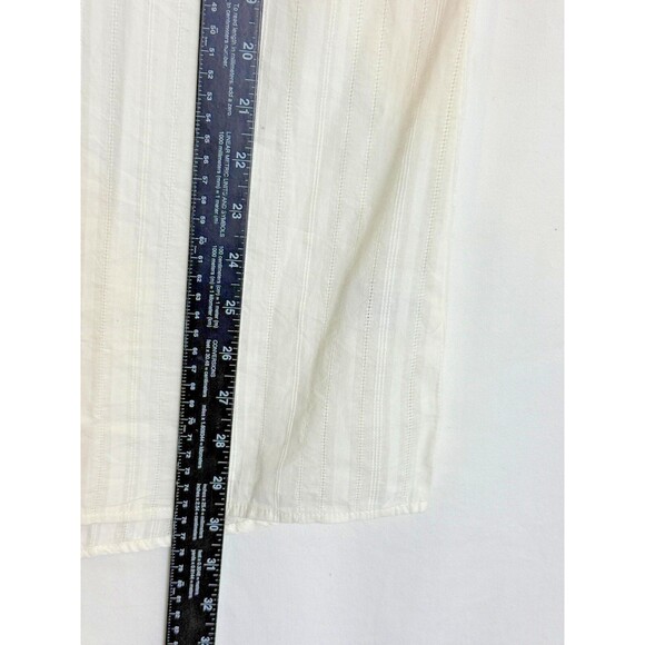 Orvis Ivory Striped Semi Sheer Blouse, Size XL - Picture 9 of 11